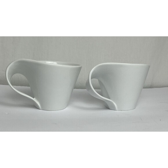 OKKO Coffee Tea Cup Set 2 Vintage Y2K Modern Design White Ceramic MOMA Argentina - Picture 3 of 8